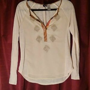 BKE Boutique The Buckle Mixed Media Top  Sz Small